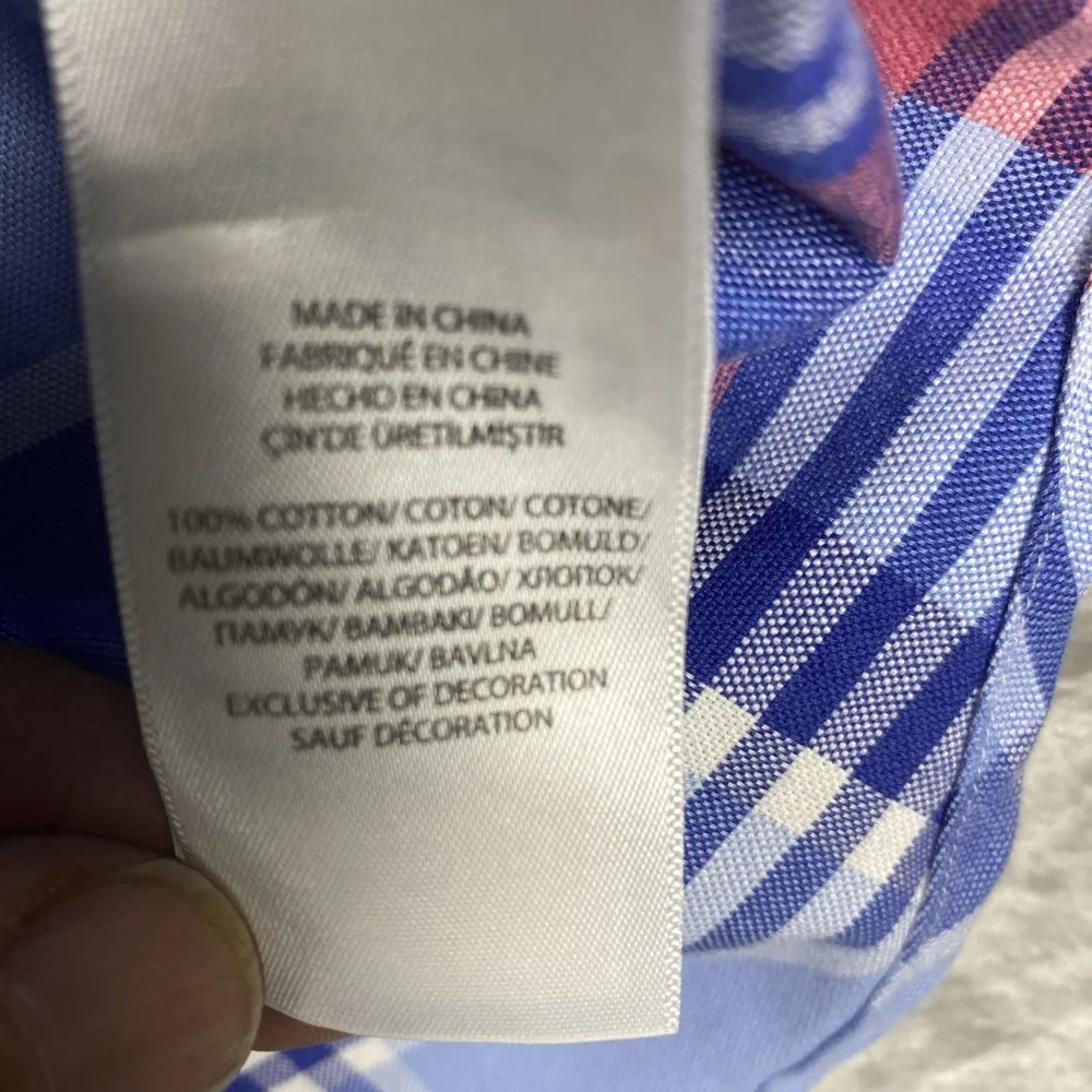 Polo Ralph Lauren Men's Medium Madras Plaid Button Down Flesh Pony Shirt